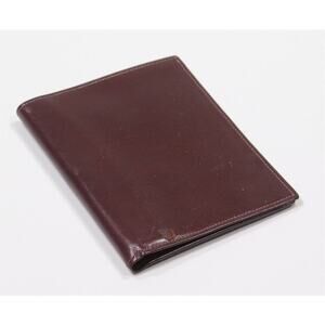 Lederer De Paris Burgundy Leather Bi-Fold Travel Portfolio Wallet